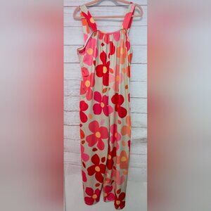 Nwot Plus Size Floral Jumpsuit with Pink and Orange Flowers 🌺🌹 Size XXL